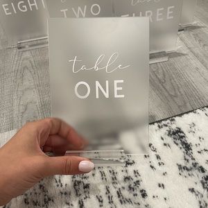 Frosted acrylic wedding table numbers 1-10